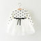 Autumn New Polka Dot Stitching Gauze Princess Dress Baby Girl Long Sleeve Dress